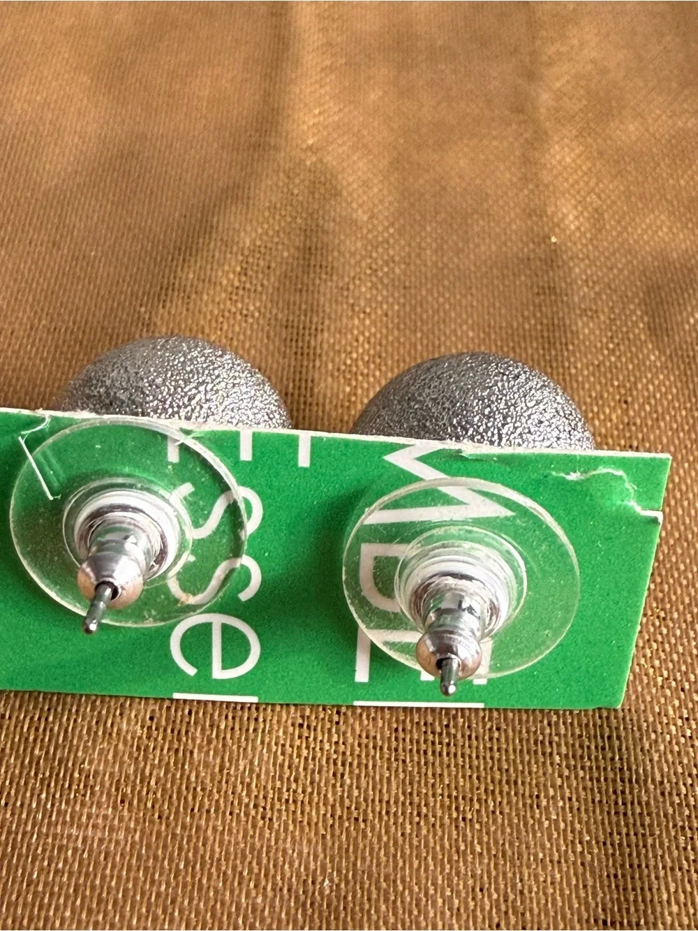 Silver Textured Dome Stud Earrings for Women